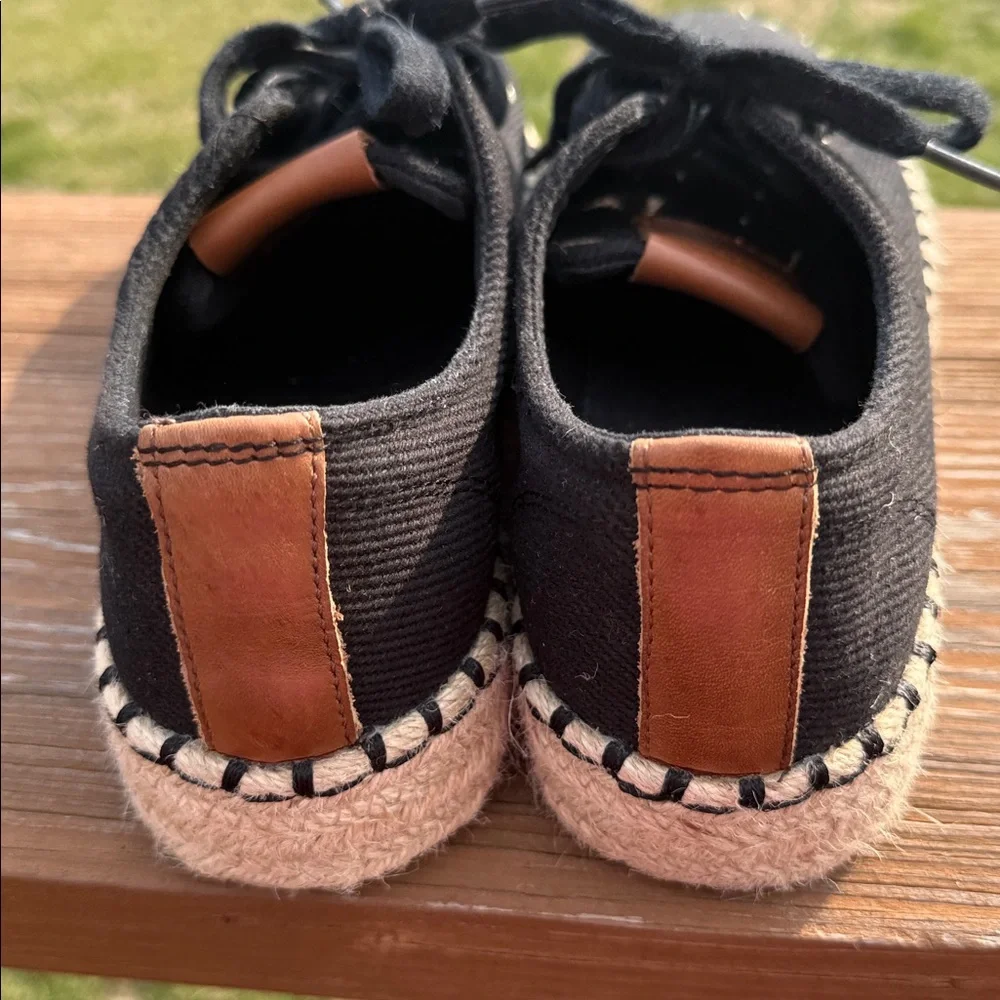 Tretorn Eve Platform Espadrille Lace Up Shoes Black 7.5